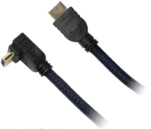 כבל מסך HDMI זכר ל HDMI זכר עם זוית 90 מעלות, תומך 4K באורך כ-2 מטר ETION