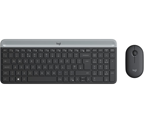 מקלדת ועכבר אלחוטי Logitech MK470 Slim Wireless Combo בצבע שחור עברית ואנגלית 