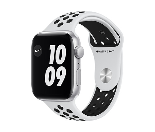 שעון חכם אפל Apple Watch Nike SE GPS 44mm בצבע Silver Aluminium Case עם רצועת ספורט Pure Platinum / Black 