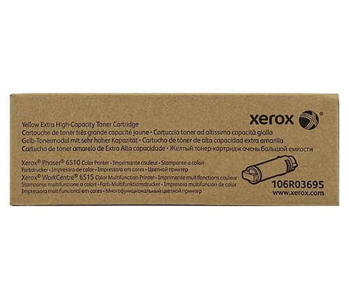 טונר למדפסת לייזר Xerox בצבע צהוב דגם 106R03695 תואם 6510/6515