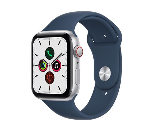 שעון חכם אפל Apple Watch SE GPS + Cellular 44mm בצבע Silver Aluminium Case עם רצועת Abyss Blue Sport Band