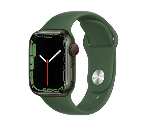 שעון חכם אפל Apple Watch Series 7 GPS + Cellular 41mm בצבע Green Aluminium Case עם Clover Sport Band