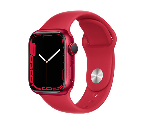 שעון חכם אפל Apple Watch Series 7 GPS + Cellular 41mm בצבע Red Aluminium Case עם Red Sport Band