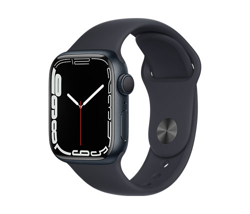 שעון חכם אפל Apple Watch Series 7 GPS 41mm בצבע Midnight Aluminium Case עם Midnight Sport Band