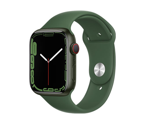 שעון חכם אפל Apple Watch Series 7 GPS + Cellular 45mm בצבע Green Aluminium Case עם Clover Sport Band