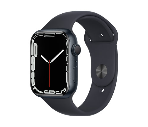 שעון חכם אפל Apple Watch Series 7 GPS 45mm בצבע Midnight Aluminium Case עם Midnight Sport Band
