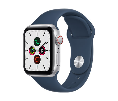 שעון חכם אפל Apple Watch SE GPS + Cellular 40mm בצבע Silver Aluminium Case עם רצועת Abyss Blue Sport Band