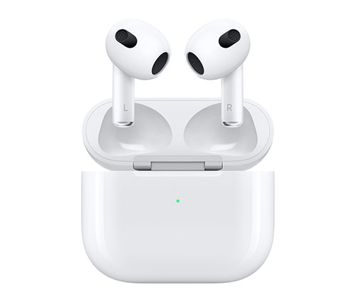 אוזניות אלחוטיות Apple AirPods 3 (3rd generation) Bluetooth בצבע לבן עם מיקרופון הכוללות כיסוי טעינה התומך משטח טעינה ו MAGSAFE