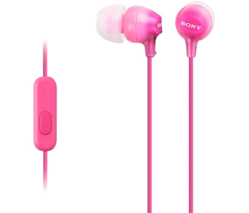 אוזניות Sony MDR-EX15AP בצבע ורוד