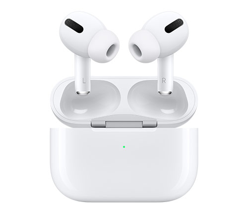 אוזניות אלחוטיות Apple AirPods Pro Bluetooth בצבע לבן עם מיקרופון הכוללות כיסוי טעינה התומך משטח טעינה וMAGSAFE