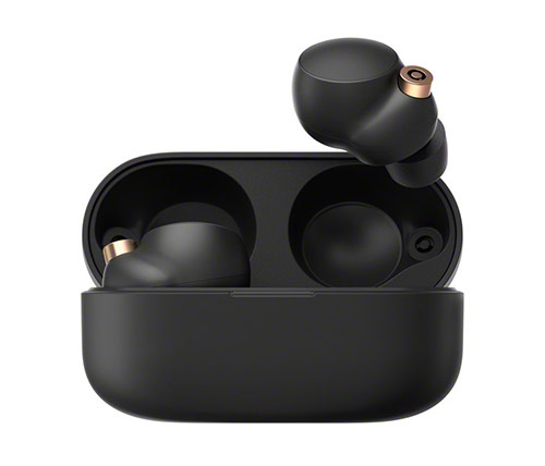 אוזניות אלחוטיות Sony WF-1000XM4 Bluetooth עם מיקרופון בצבע שחור הכוללות כיסוי טעינה אחריות היבואן הרשמי