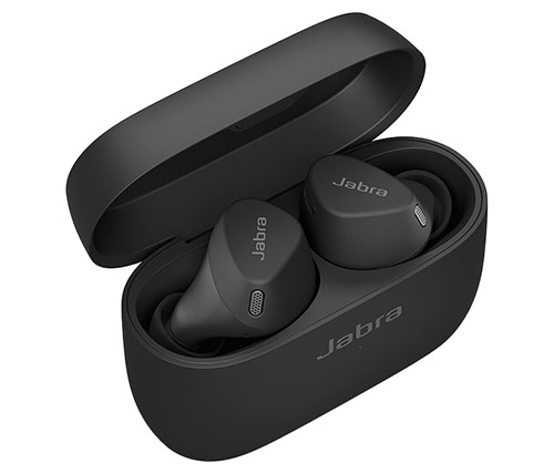 אוזניות אלחוטיות Jabra Elite 4 Active Bluetooth עם מיקרופון בצבע שחור הכוללות כיסוי טעינה