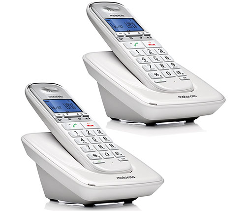 טלפון אלחוטי עם שלוחה Motorola S3002 בצבע לבן הכולל תפריט בעברית