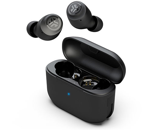 אוזניות אלחוטיות Bluetooth עם מיקרופון JLab Go Air Pop True Wireless Earbuds בצבע שחור הכוללות כיסוי טעינה