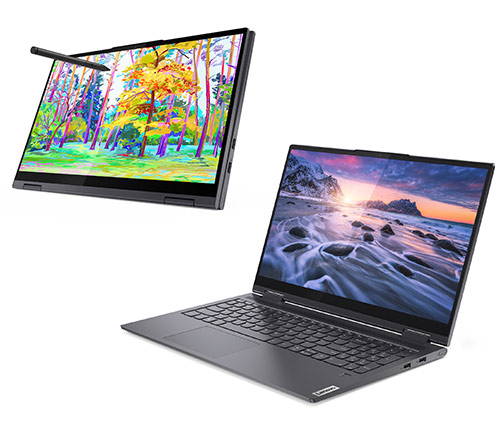 מחשב נייד עם מסך מגע "15.6 Lenovo Yoga 7 82BJ00D4IV i5-1135G7 כונן 512GB SSD זכרון 16GB ומ.גרפי Intel Iris Xe Graphics
