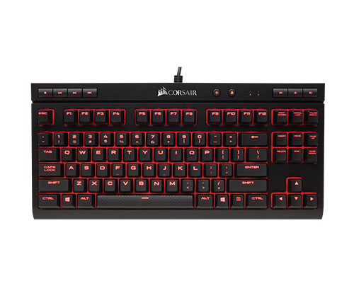 מקלדת גיימינג Corsair K63 Compact Mechanical Gaming Keyboard Cherry MX Red כולל תאורת לד, עברית אנגלית
