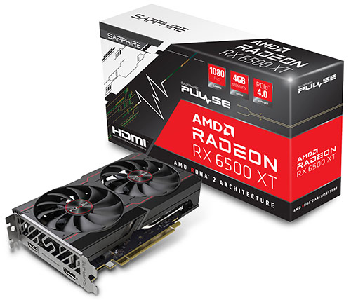 כרטיס מסך Sapphire PULSE AMD Radeon RX 6500 XT 4GB GDDR6