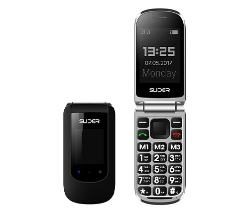 טלפון סלולרי למבוגרים Slider W40 4G בצבע שחור וכסוף אחריות היבואן הרשמי