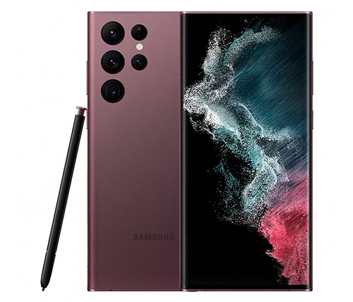 סמארטפון Samsung Galaxy S22 Ultra 5G SM-G908E 256GB בצבע בורדו שנה אחריות היבואן הרשמי 
