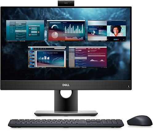 מחשב עם מסך מגע Dell All In One OptiPlex 5490 23.8" Intel Core i5-10500T - בצבע שחור - כסוף