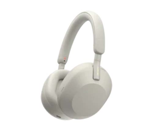 אוזניות אלחוטיות Sony WH-1000XM5 עם מיקרופון Bluetooth בצבע כסף אחריות היבואן הרשמי