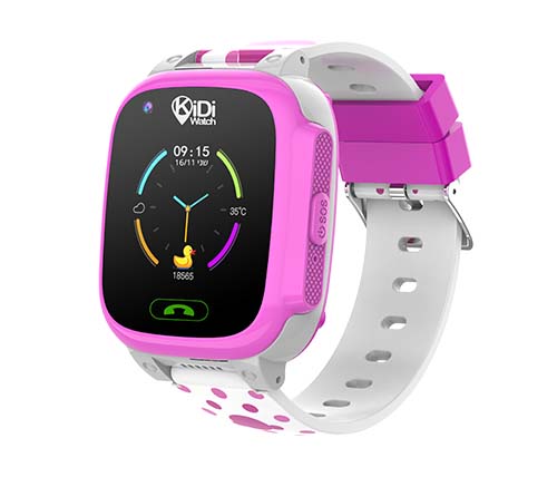 שעון חכם לילדים עם סים מובנה זמני KidiWatch Kiditop 4G בצבע ורוד אחריות היבואן הרשמי