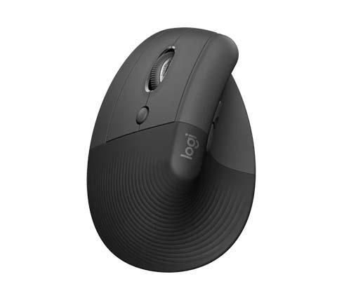 עכבר אלחוטי Logitech Lift Vertical Ergonomic Wireless Mouse לשמאליים בצבע Graphite