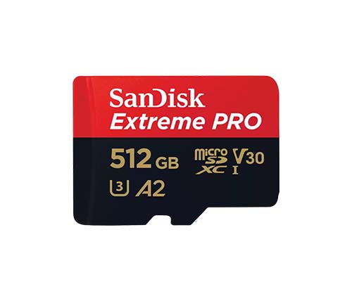 כרטיס זכרון SanDisk Extreme Pro micro SDSQXCD-512G - בנפח 512GB