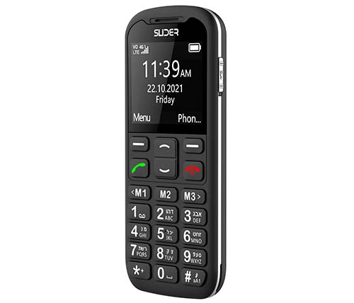 טלפון סלולרי למבוגרים Slider W60A-4G בצבע שחור אחריות היבואן הרשמי