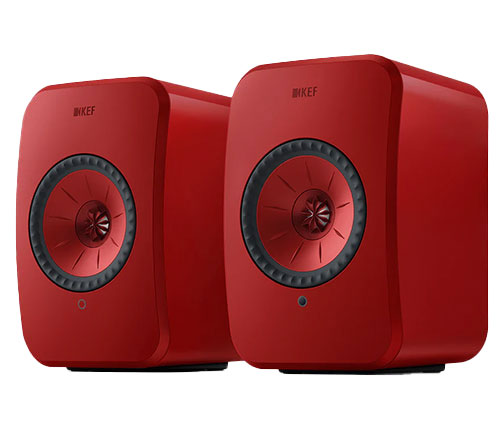 זוג רמקולים אלחוטיים Wireless HiFi Speakers LSX II KEF בצבע אדום