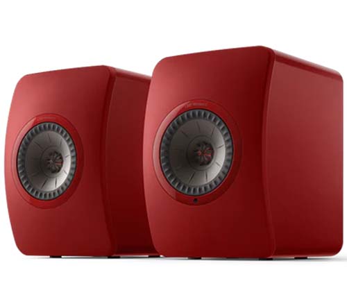 זוג רמקולים מדפיים אלחוטיים KEF LS50 Wireless II בצבע אדום
