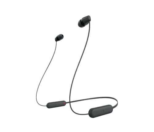אוזניות אלחוטיות Sony WI-C100 עם מיקרופון Bluetooth בצבע שחור