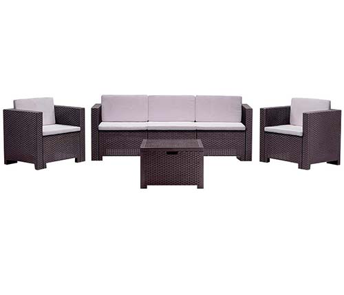 מערכת ישיבה BICA דגם COLORADO 3 כולל 2 כורסאות יחיד + ספה ושולחן קפה בצבע חום