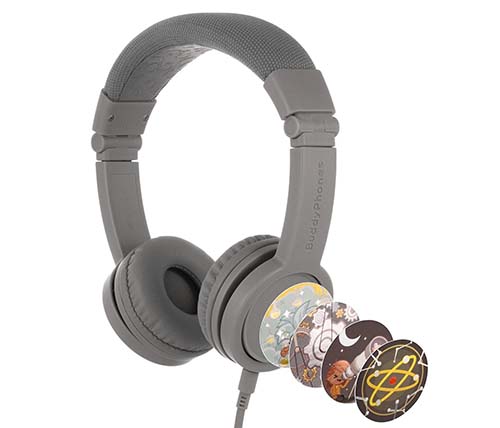 אוזניות לילדים BuddyPhones Explore+ Safe Audio, בצבע אפור - אייבורי ...