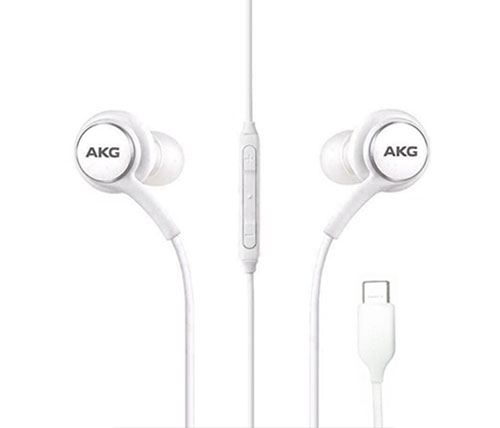אוזניות In Ear עם מיקרופון AKG חיבור USB-C בצבע לבן
