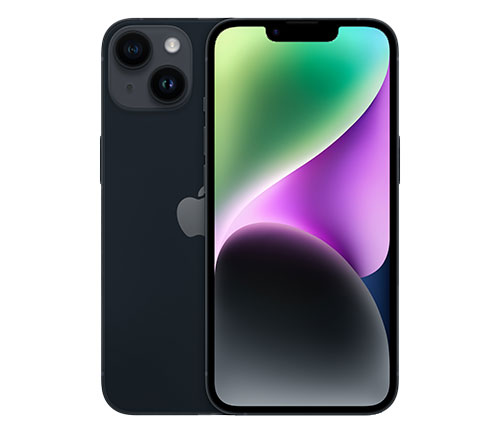 אייפון Apple iPhone 14 128GB בצבע Midnight  שנה אחריות יבואן רשמי - ללא מטען וללא אוזניות