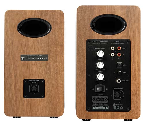 רמקולים מדפיים אקטיביים Airpulse A80 HI-FI 2.0 BLUETOOTH 5 בצבע חום