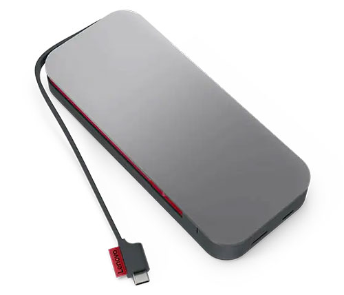 סוללת גיבוי למחשב נייד Lenovo Go USB-C Power Bank 65W 20000 mAh בצבע אפור