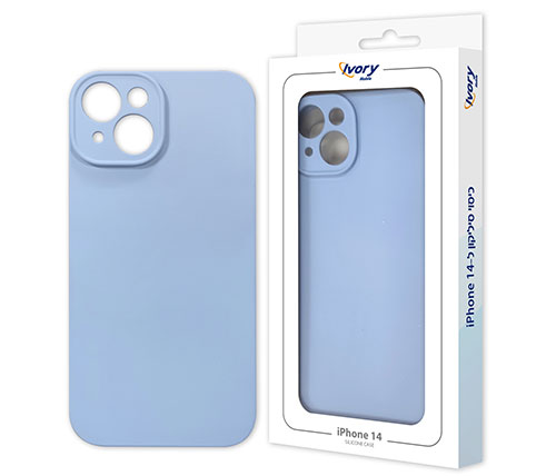 כיסוי סיליקון אחורי לטלפון Ivory Mobile ל- Iphone 14 בצבע Sky Blue