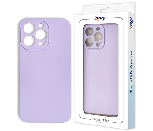 כיסוי סיליקון אחורי לטלפון Ivory Mobile ל- Iphone 14 בצבע סגול בהיר