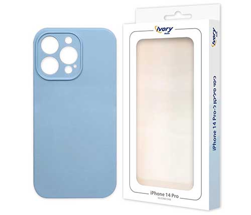 כיסוי סיליקון אחורי לטלפון Ivory Mobile ל- iPhone 14 Pro  בצבע Sky Blue