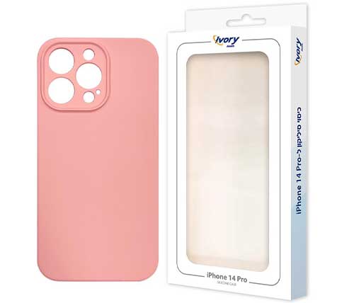 כיסוי סיליקון אחורי לטלפון Ivory Mobile ל- Iphone 14 Pro  בצבע ורוד