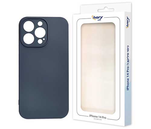 כיסוי סיליקון אחורי לטלפון Ivory Mobile ל- Iphone 14 Pro  בצבע כחול כהה