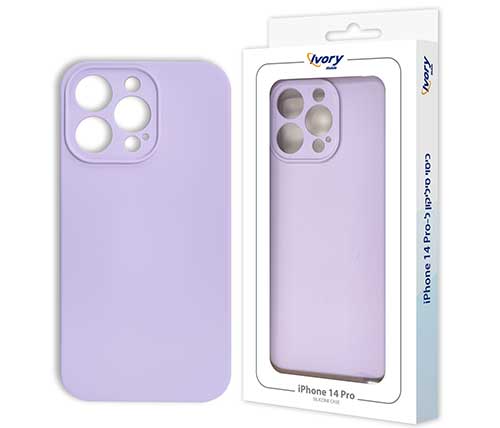 כיסוי סיליקון אחורי לטלפון Ivory Mobile ל- Iphone 14 Pro  בצבע סגול בהיר