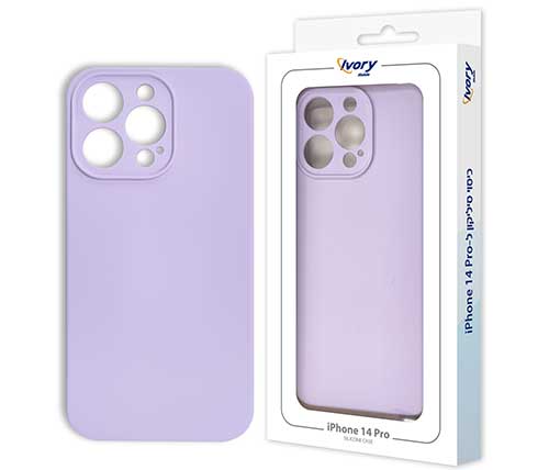 מגן לאייפון iPhone 14 Pro סיליקון סגול בהיר Ivory Mobile