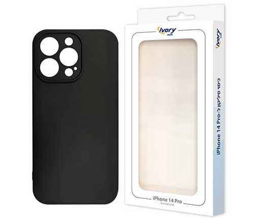 כיסוי סיליקון אחורי לטלפון Ivory Mobile ל- Iphone 14 Pro  בצבע שחור 