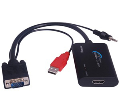 מתאם זכר VGA Sound Arcent דגם 4709 עם HDMI כבל שמתחבר ל - VGA