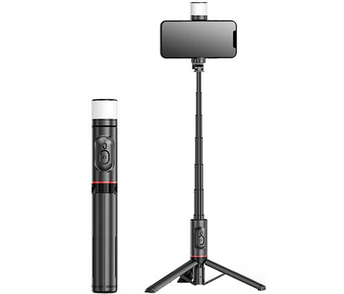 מוט סלפי + חצובה עם תאורה לטלפון סלולרי Ivory Mobile Selfie Stick Tripod 