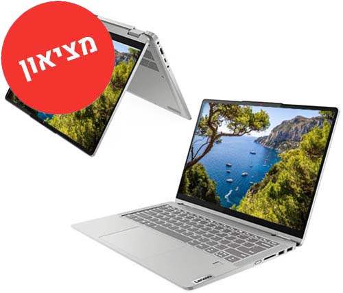 מציאון - מחשב נייד עם מסך מגע מוחדש "14 Lenovo IdeaPad Flex 5 82R7009PIV i5-1235U כונן 512GB SSD, זכרון 16GB ומ.גרפי Intel Iris Xe