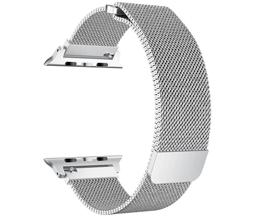 רצועה לשעון Apple Watch דגם Milan תואם לשעונים 44/45/49 מ"מ בצבע כסוף